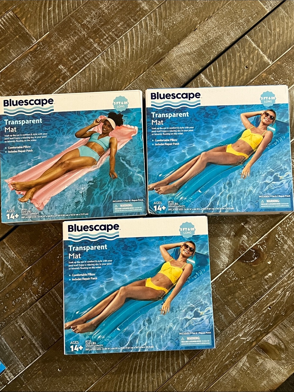 Swim Float Bundle- Blue and Pink Inflatable Loungers